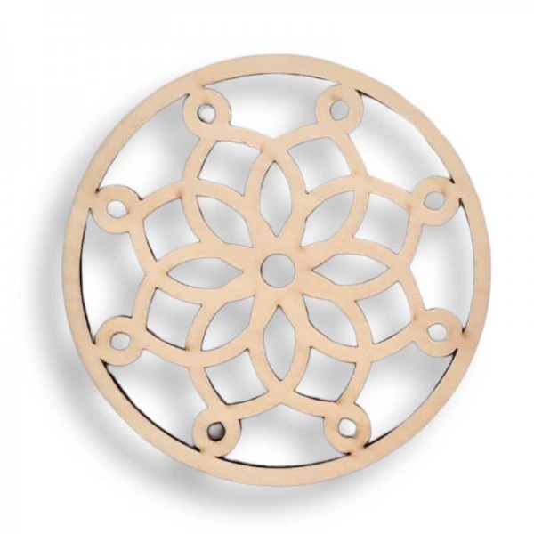 Leseni podstavki za pijačo Krog s čipko - komplet